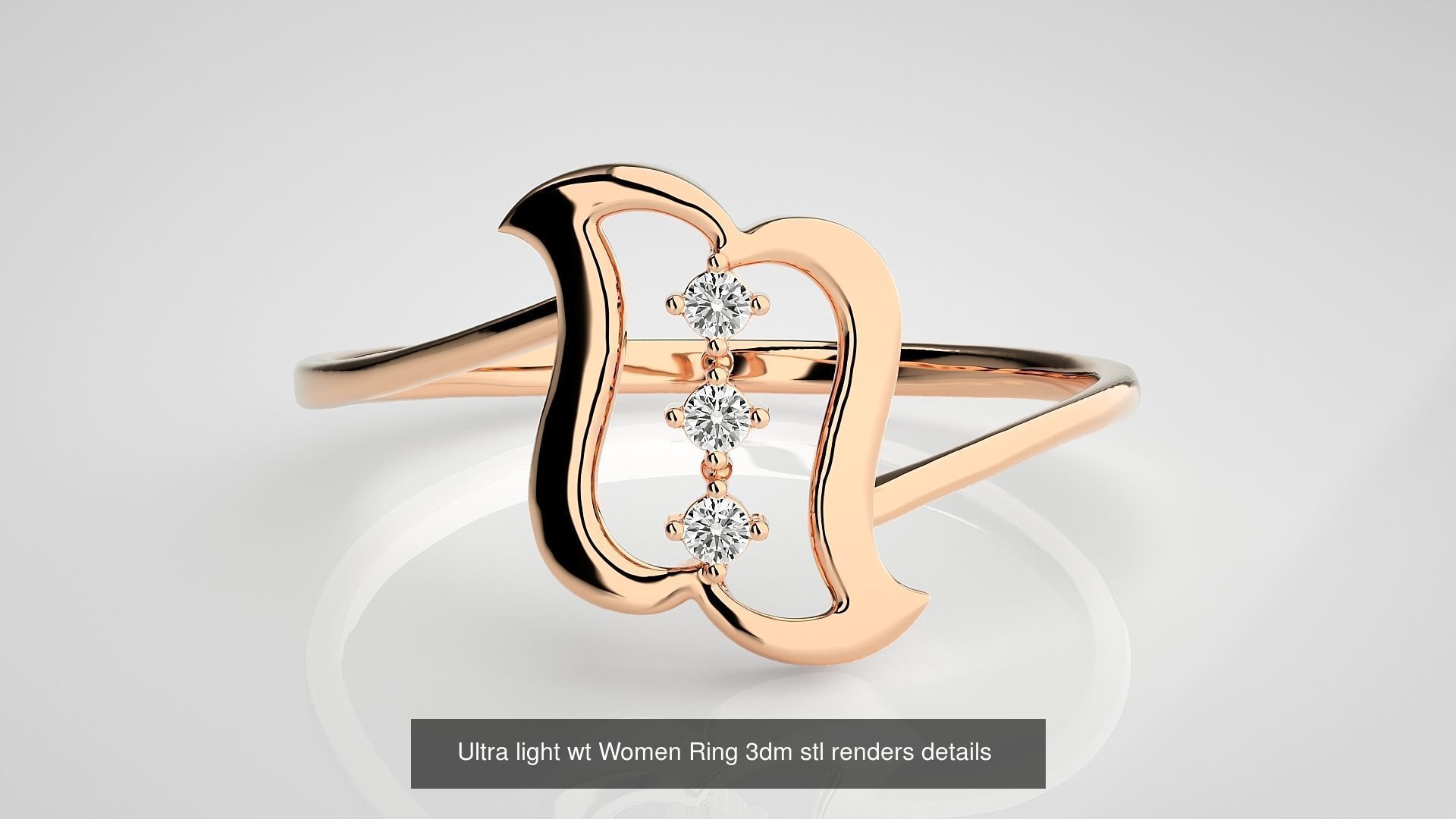150 Ultra light wt minimalist Women Ring 3dm stl renders 3D Model Collection_71