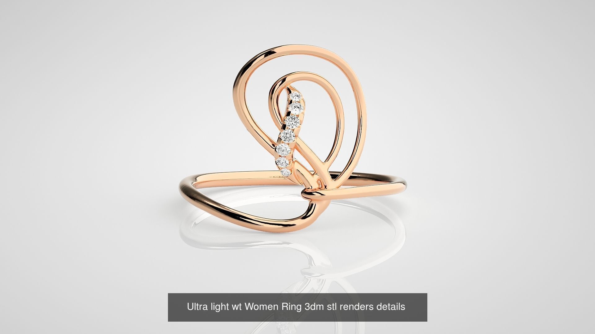 150 Ultra light wt minimalist Women Ring 3dm stl renders 3D Model Collection_64