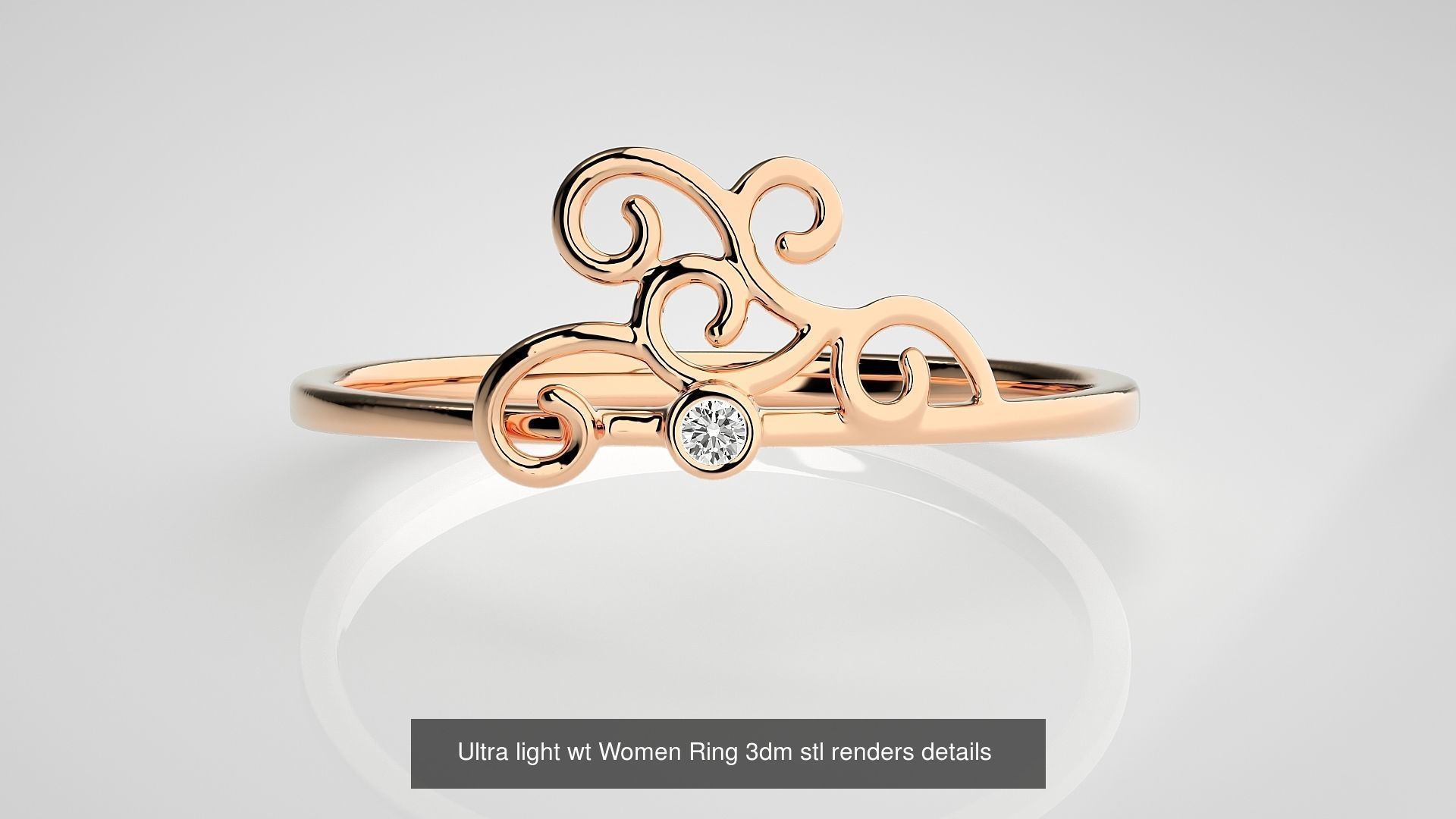 150 Ultra light wt minimalist Women Ring 3dm stl renders 3D Model Collection_125