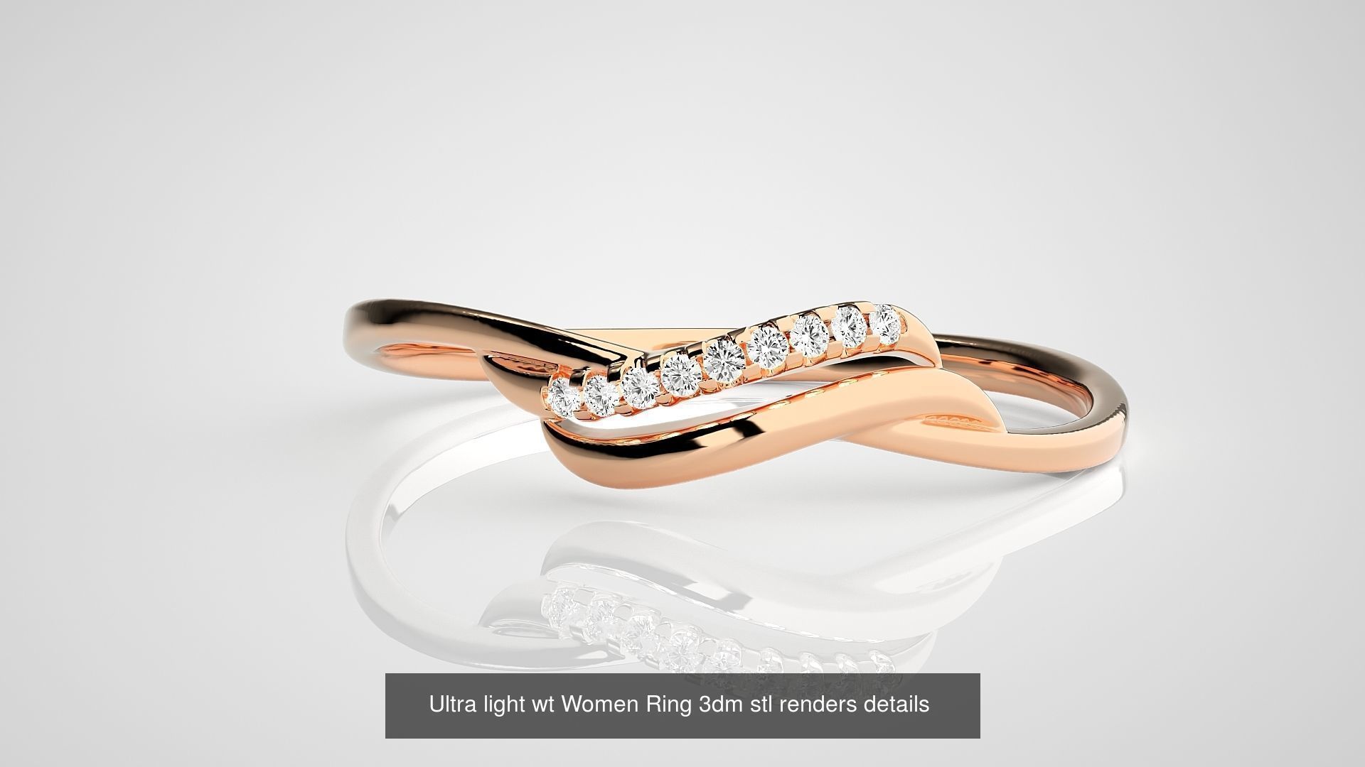 150 Ultra light wt minimalist Women Ring 3dm stl renders 3D Model Collection_79