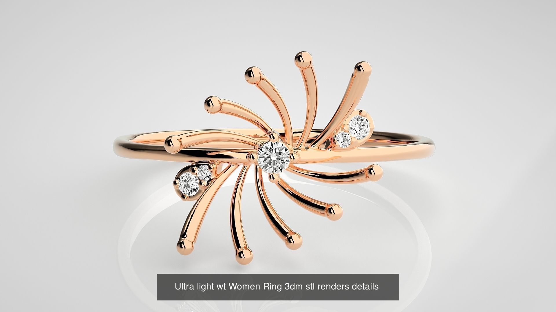 150 Ultra light wt minimalist Women Ring 3dm stl renders 3D Model Collection_72