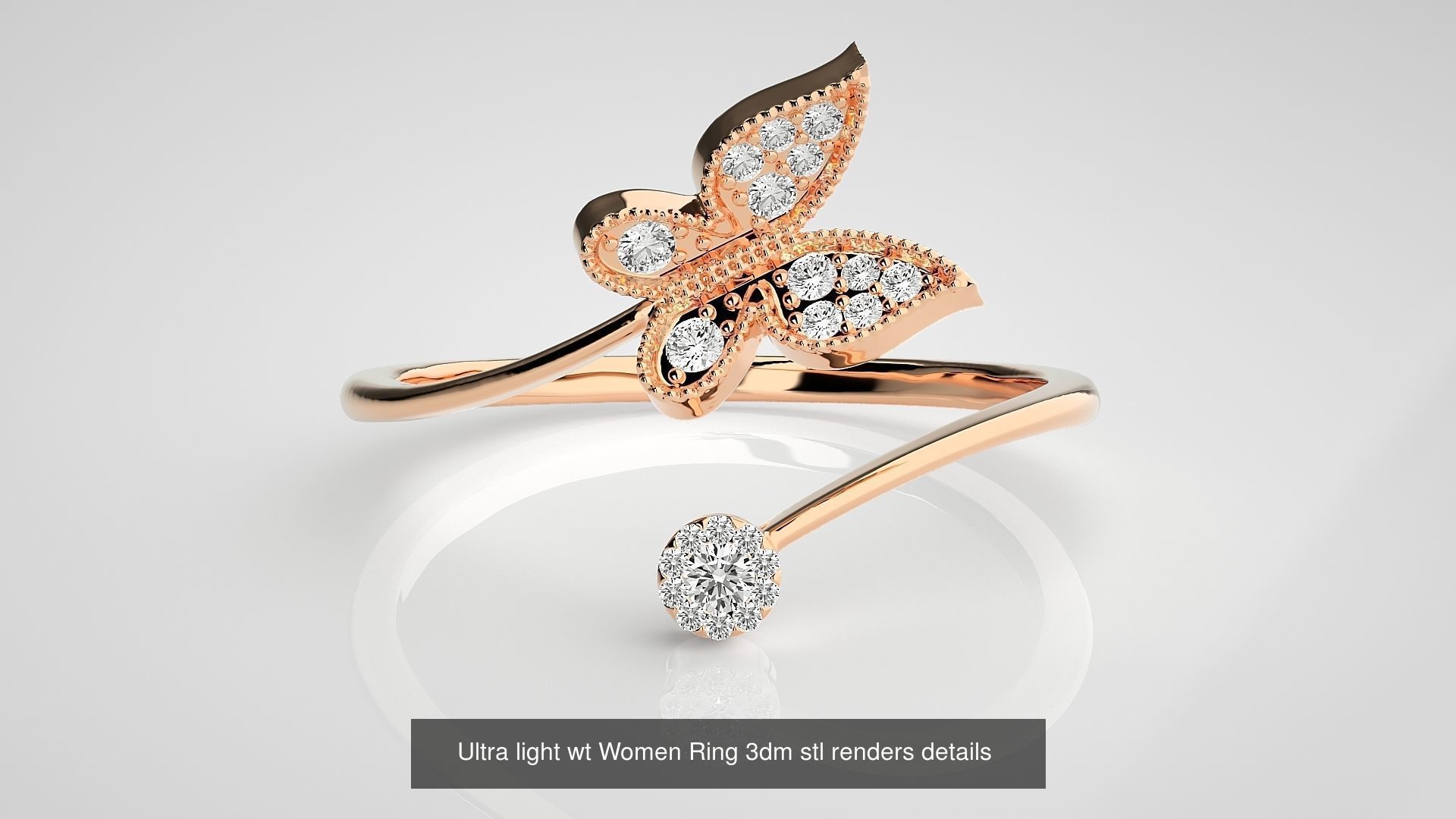 150 Ultra light wt minimalist Women Ring 3dm stl renders 3D Model Collection_103