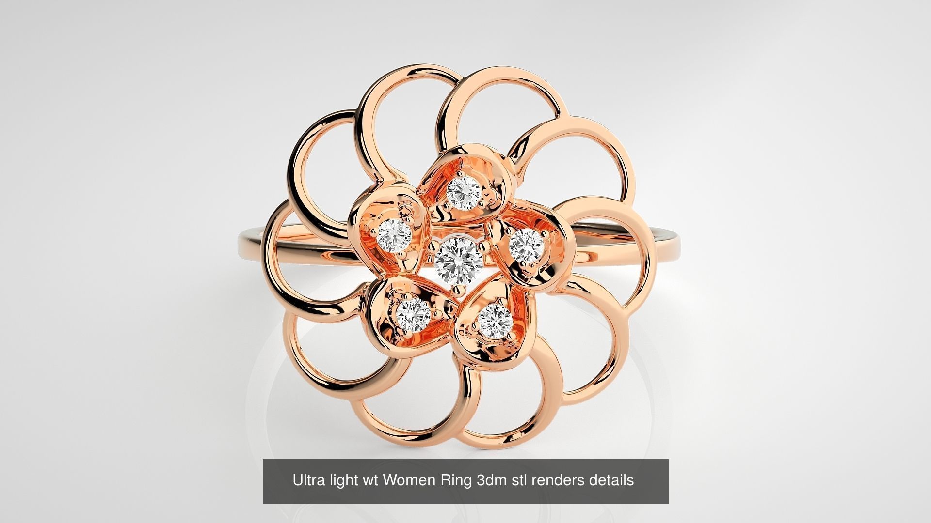 150 Ultra light wt minimalist Women Ring 3dm stl renders 3D Model Collection_20