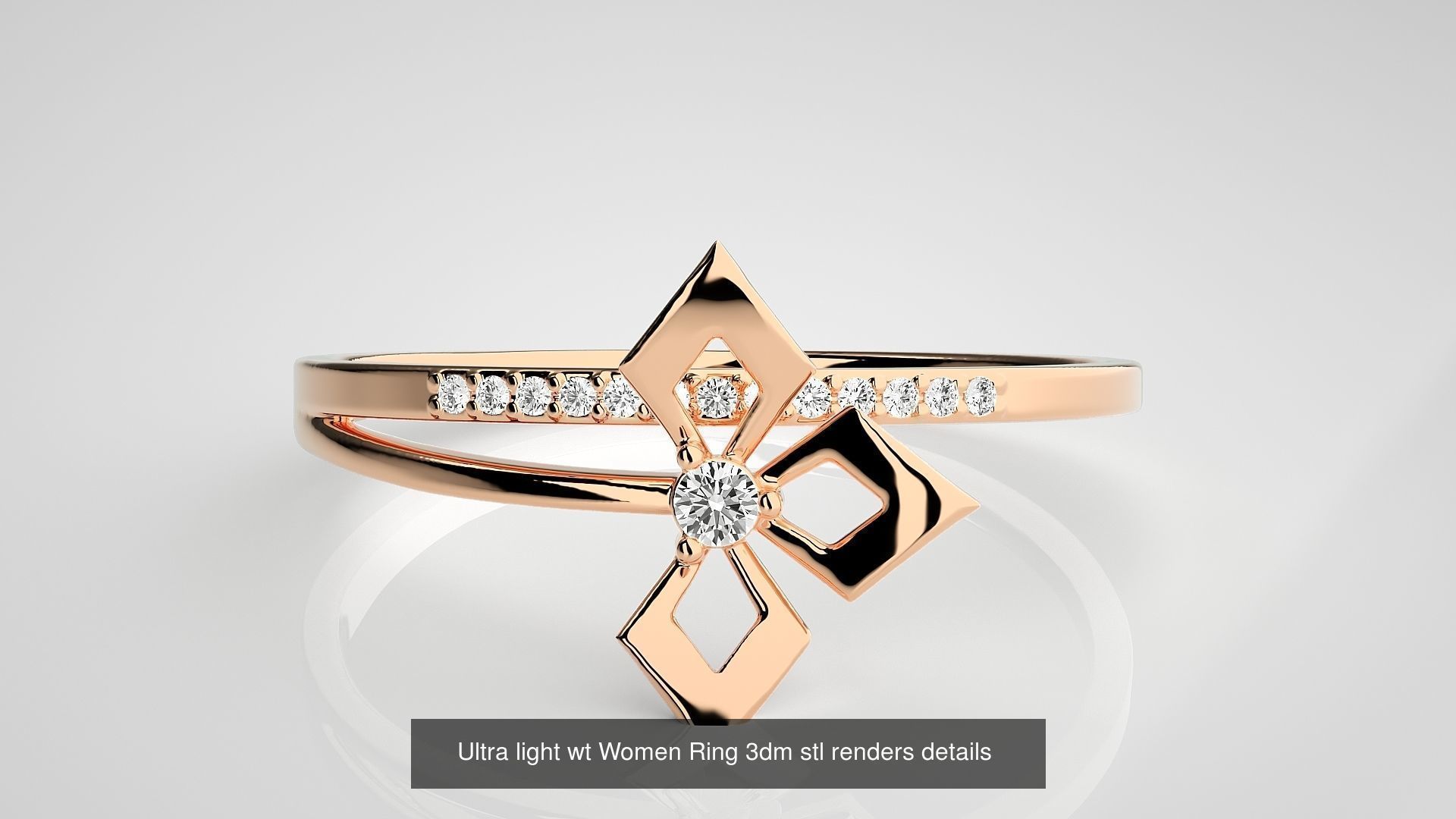 150 Ultra light wt minimalist Women Ring 3dm stl renders 3D Model Collection_63