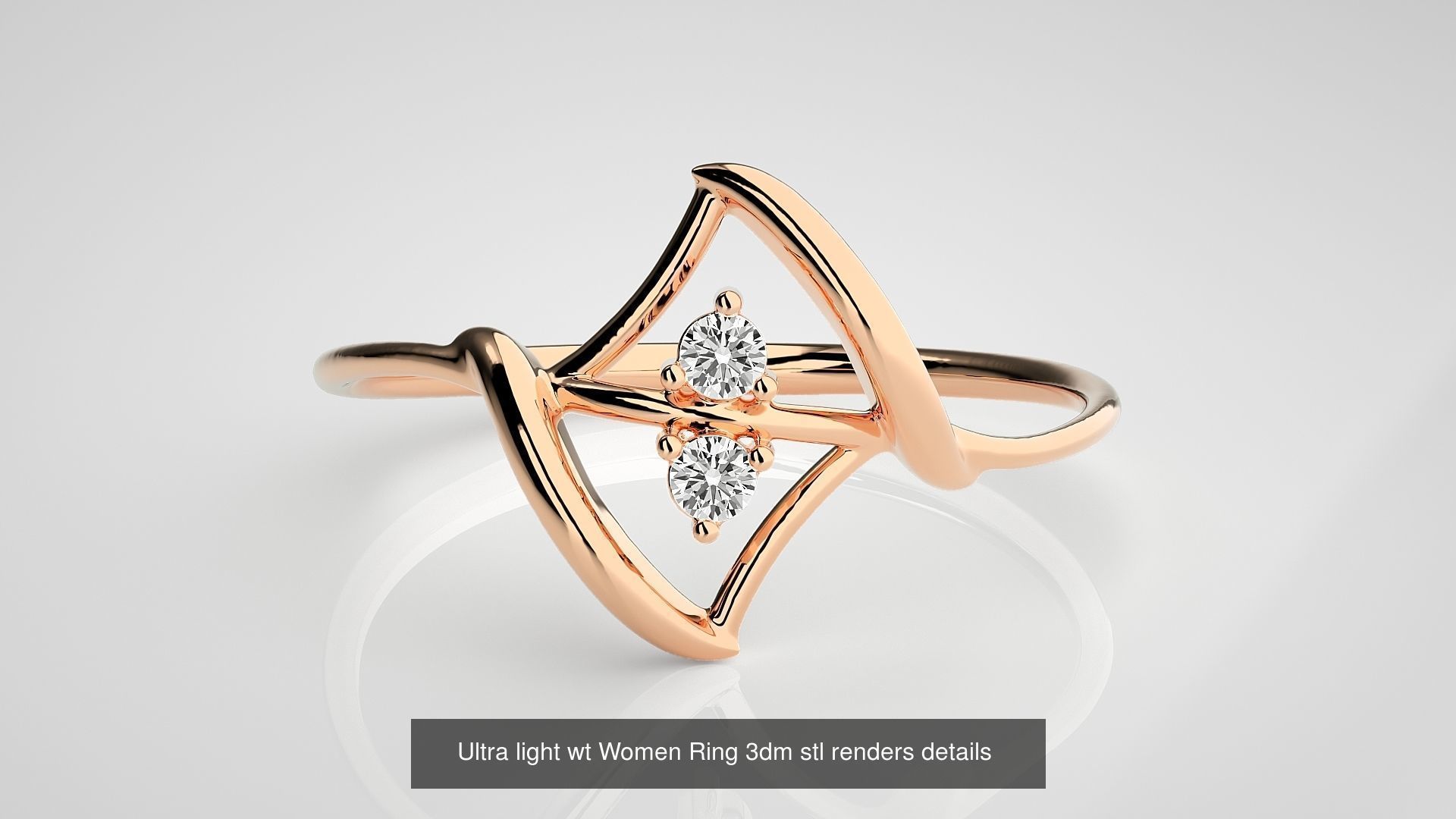 150 Ultra light wt minimalist Women Ring 3dm stl renders 3D Model Collection_70