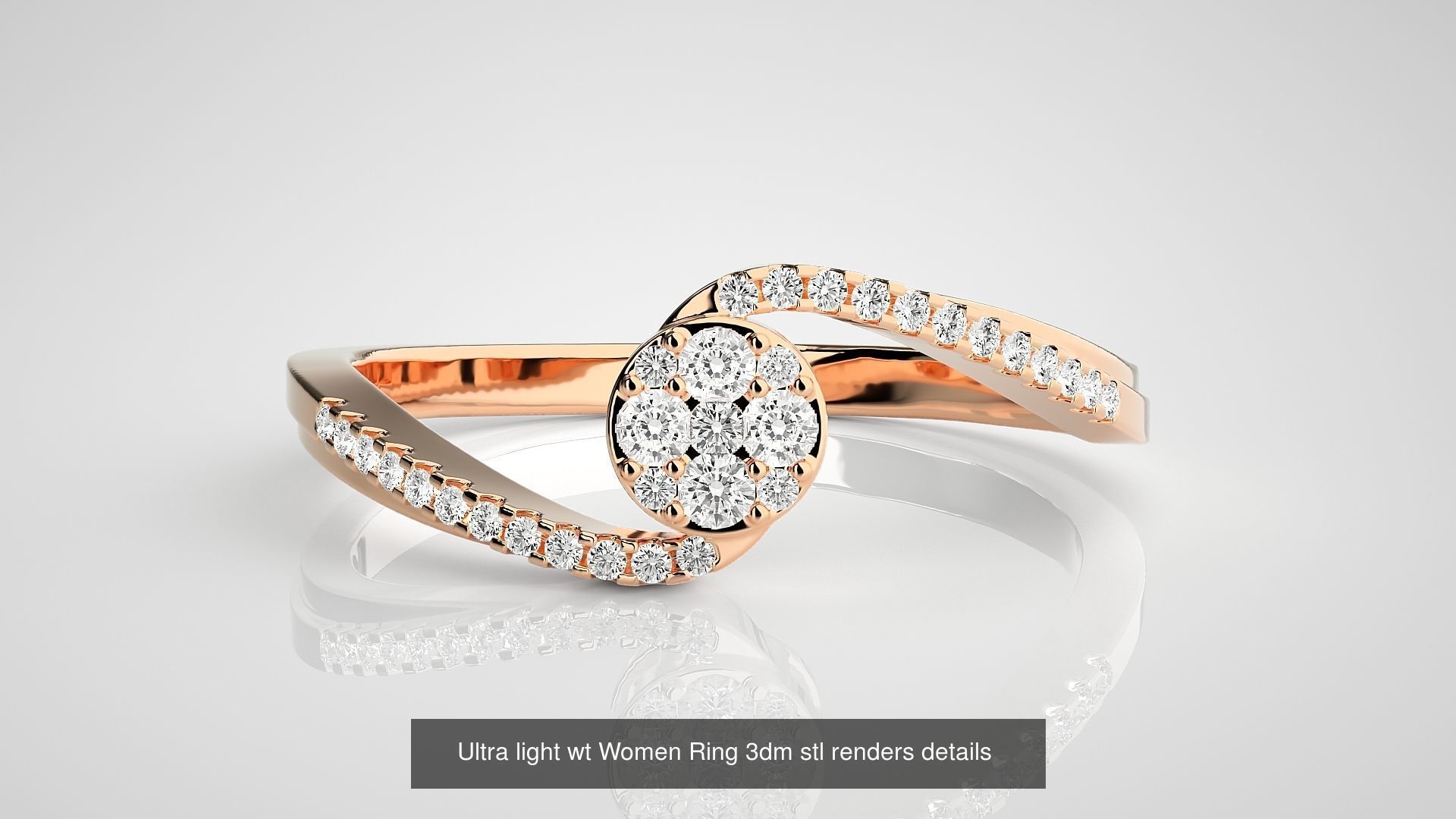 150 Ultra light wt minimalist Women Ring 3dm stl renders 3D Model Collection_26