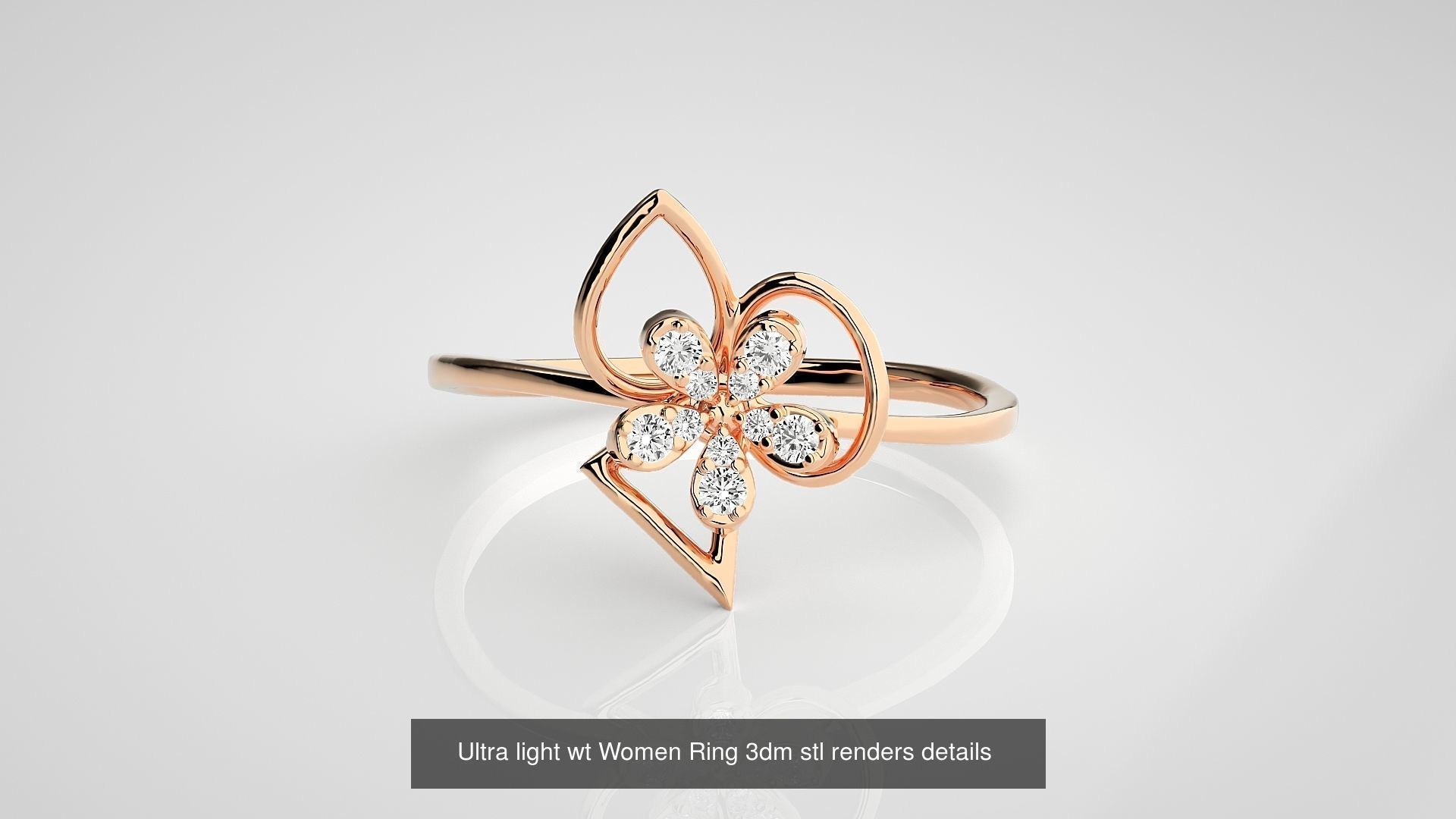 150 Ultra light wt minimalist Women Ring 3dm stl renders 3D Model Collection_142