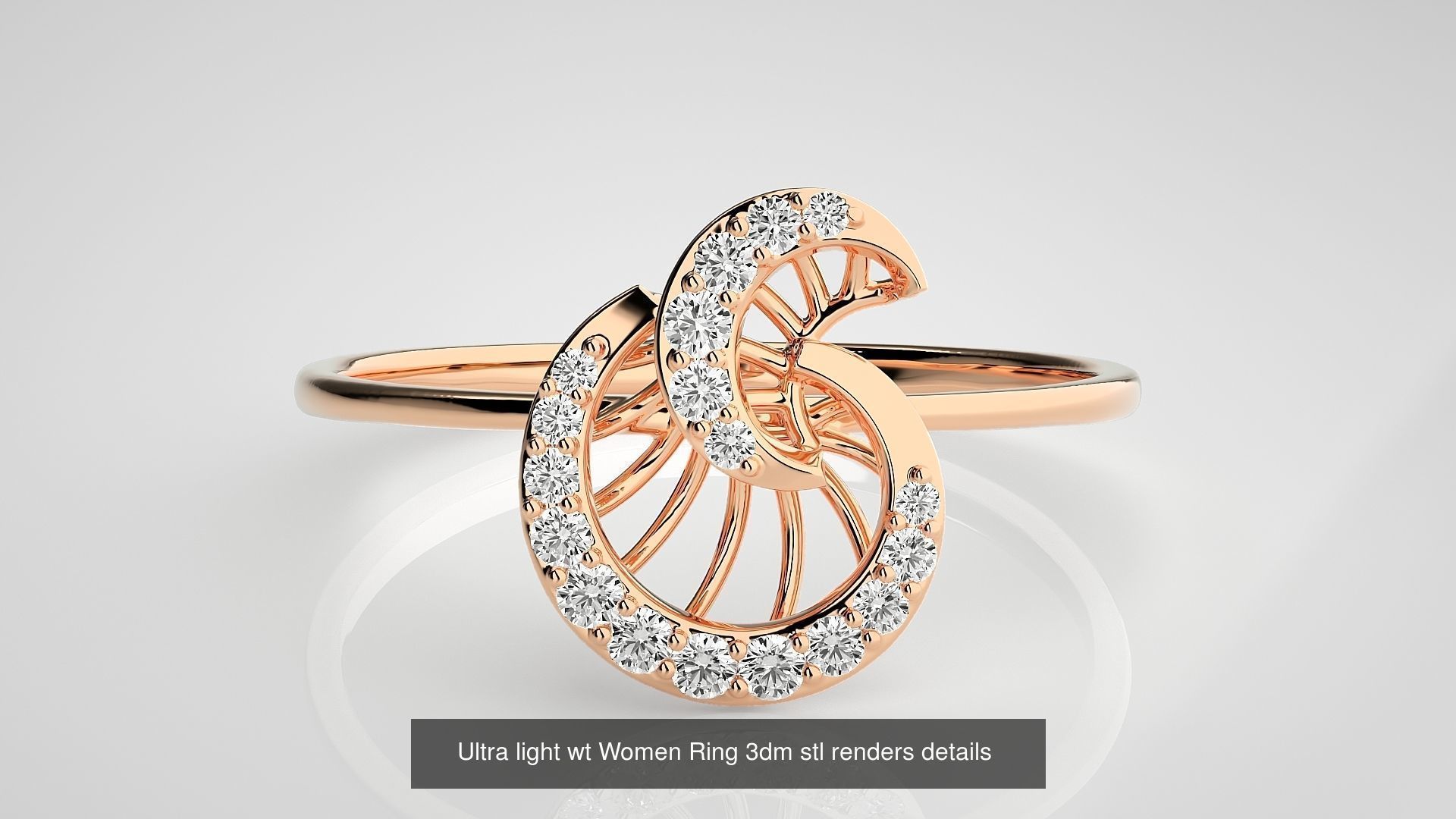 150 Ultra light wt minimalist Women Ring 3dm stl renders 3D Model Collection_153