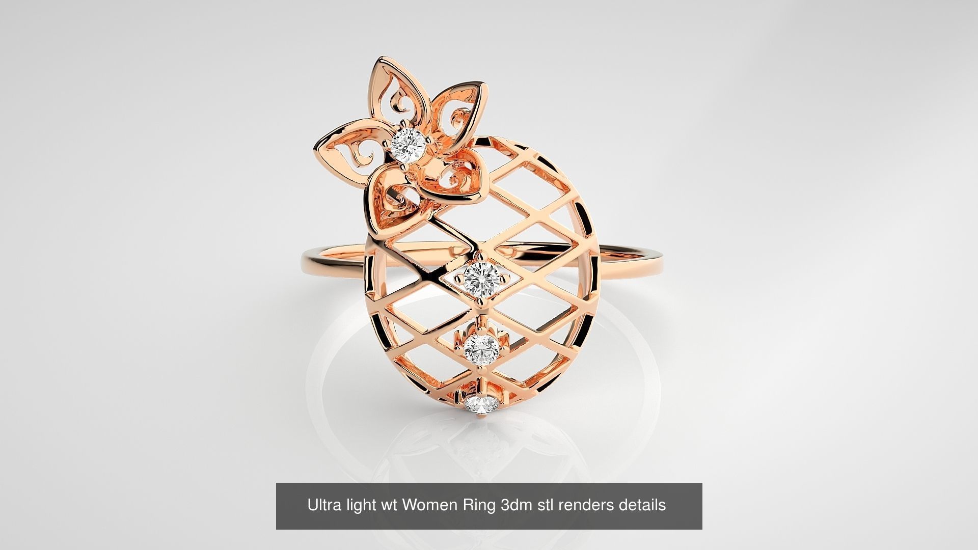 150 Ultra light wt minimalist Women Ring 3dm stl renders 3D Model Collection_134