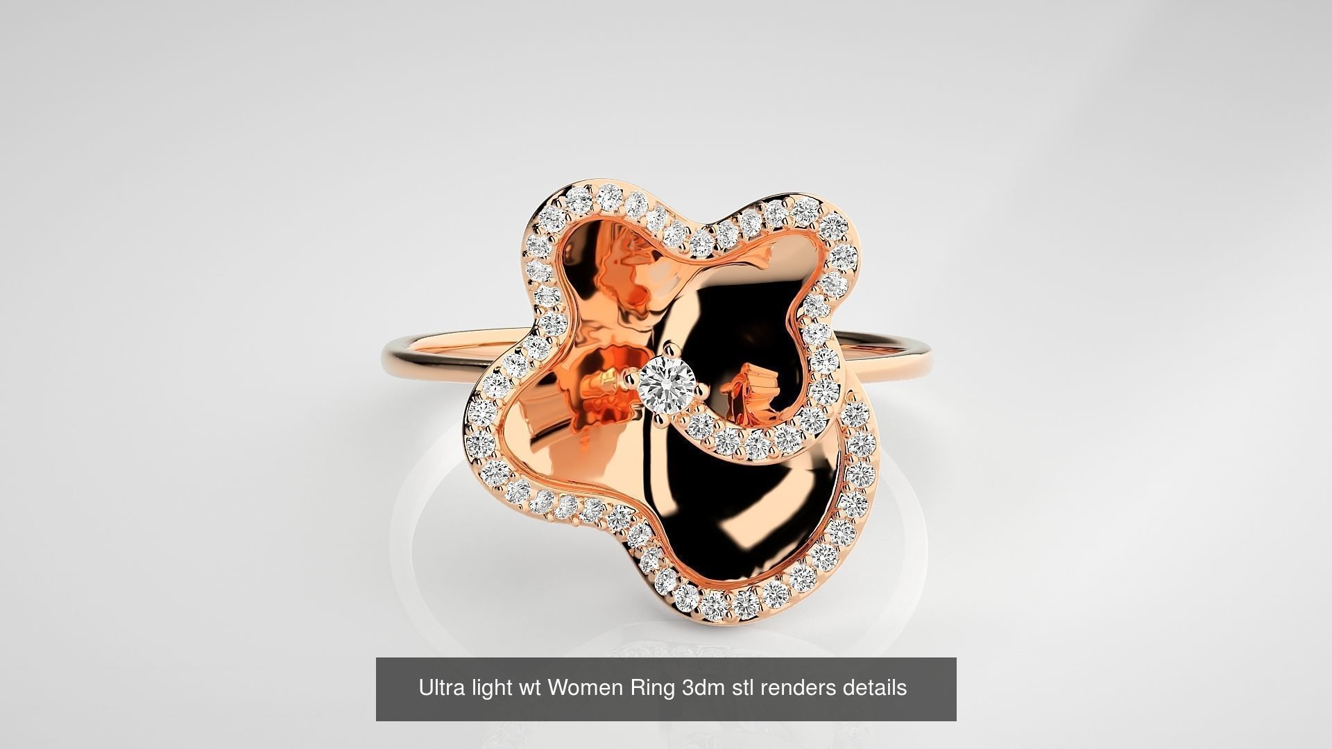 150 Ultra light wt minimalist Women Ring 3dm stl renders 3D Model Collection_93