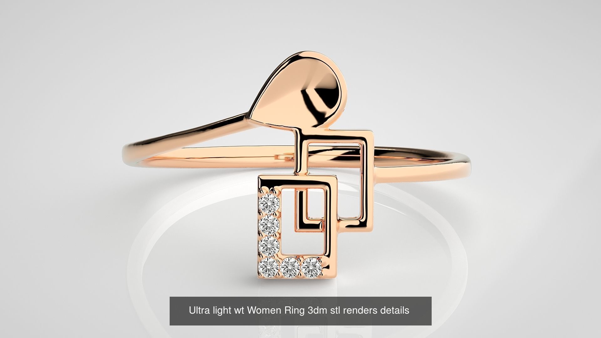 150 Ultra light wt minimalist Women Ring 3dm stl renders 3D Model Collection_61
