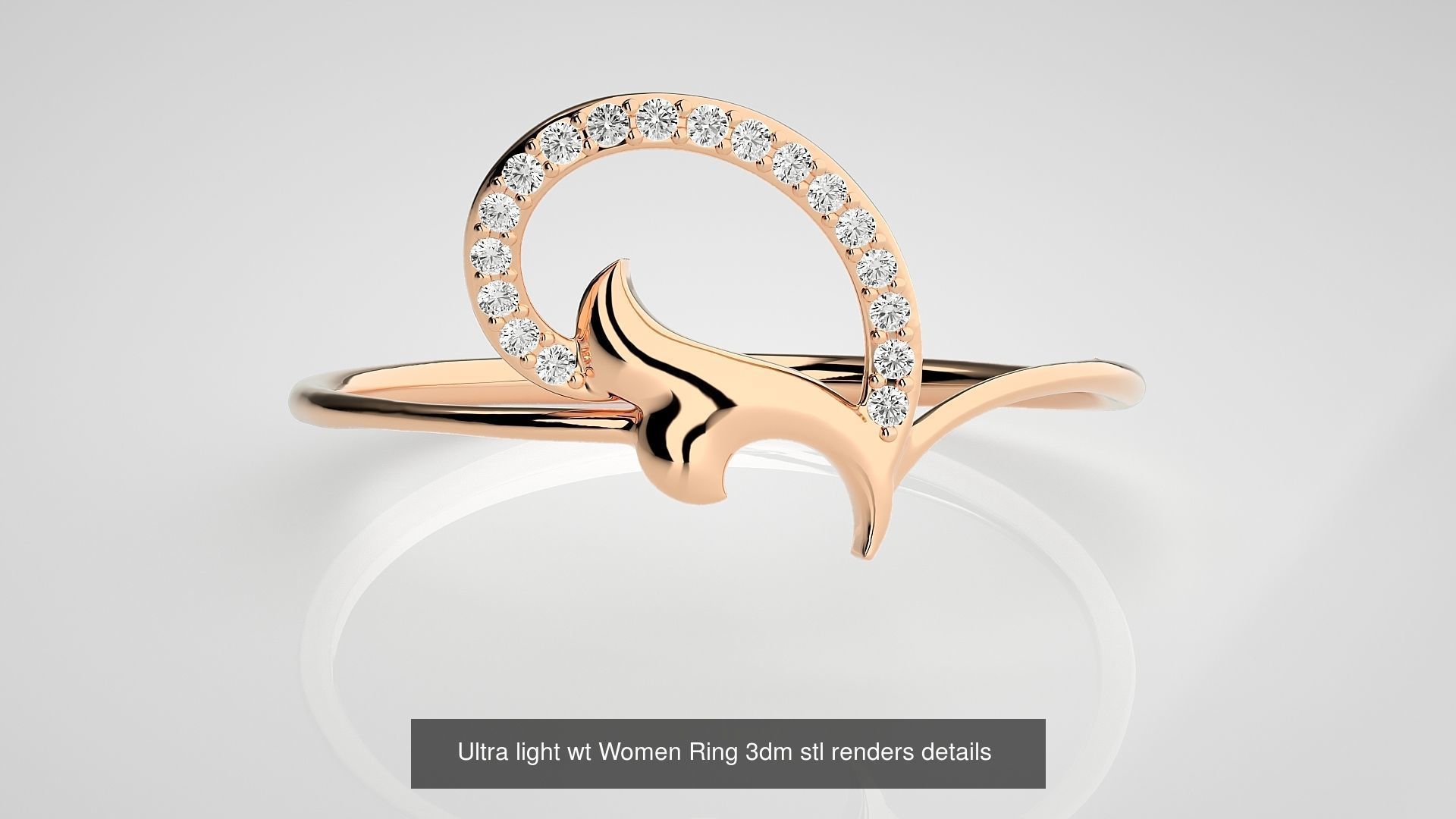 150 Ultra light wt minimalist Women Ring 3dm stl renders 3D Model Collection_77