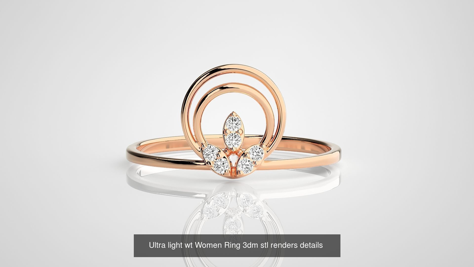 150 Ultra light wt minimalist Women Ring 3dm stl renders 3D Model Collection_81