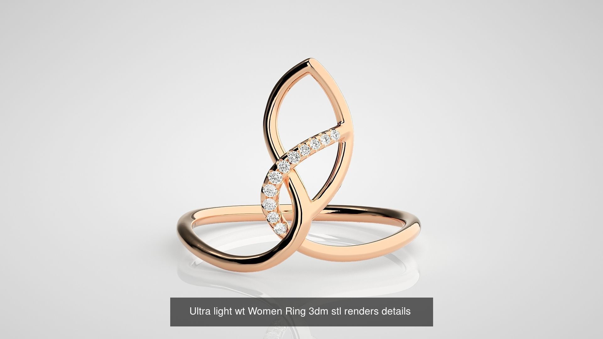 150 Ultra light wt minimalist Women Ring 3dm stl renders 3D Model Collection_69