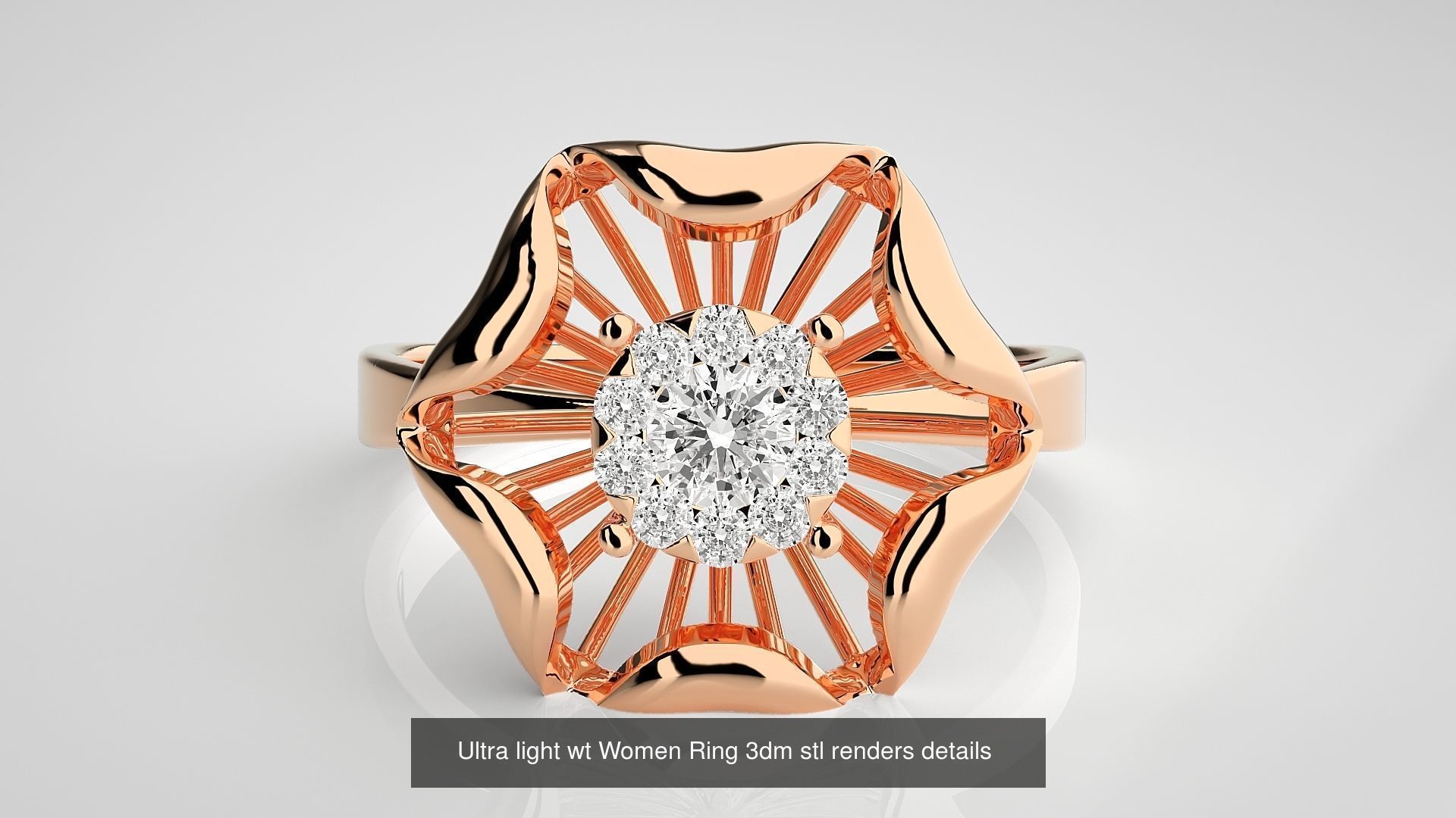 150 Ultra light wt minimalist Women Ring 3dm stl renders 3D Model Collection_14