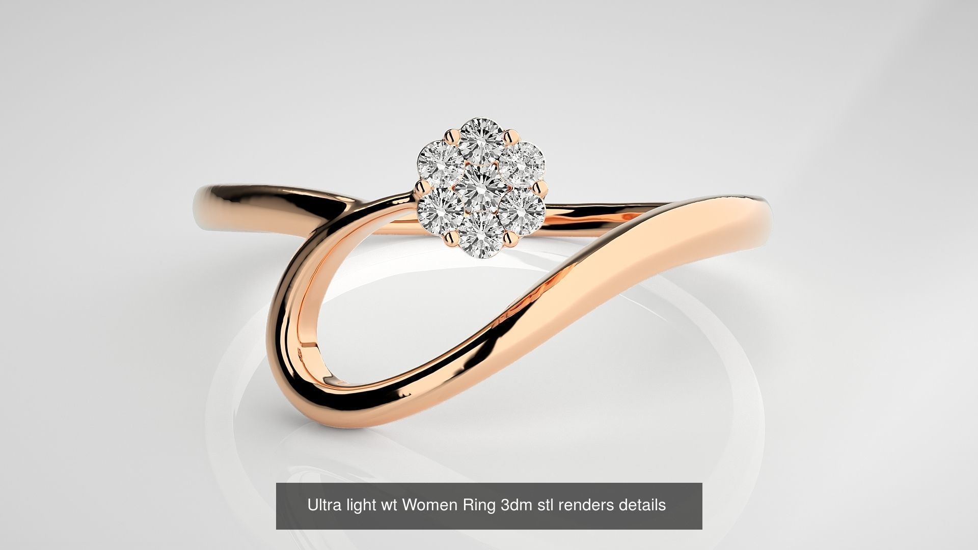 150 Ultra light wt minimalist Women Ring 3dm stl renders 3D Model Collection_33