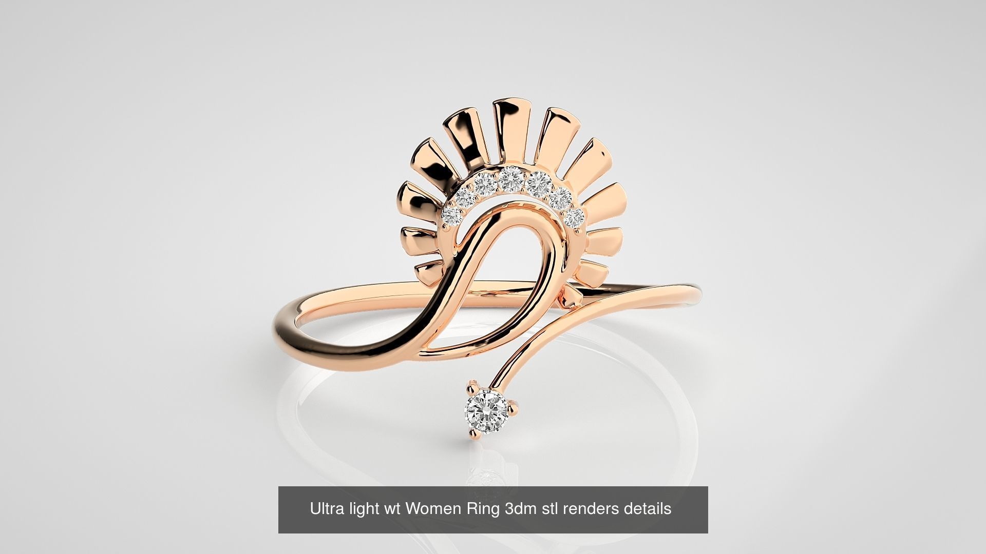150 Ultra light wt minimalist Women Ring 3dm stl renders 3D Model Collection_152