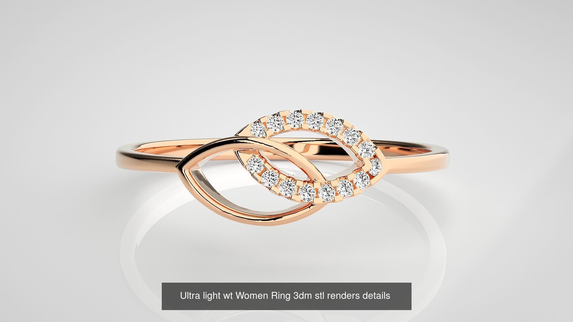 150 Ultra light wt minimalist Women Ring 3dm stl renders 3D Model Collection_109