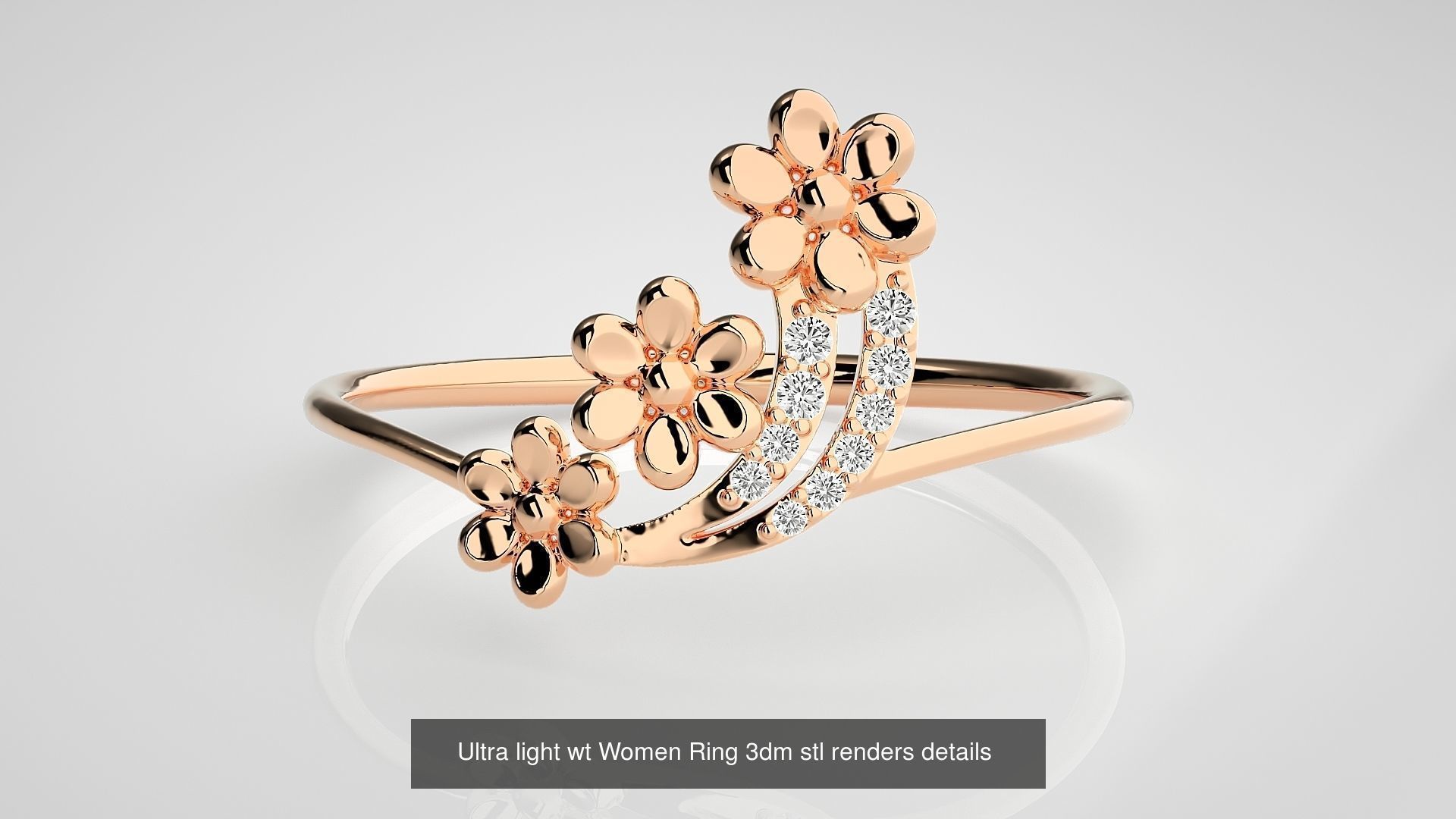 150 Ultra light wt minimalist Women Ring 3dm stl renders 3D Model Collection_158