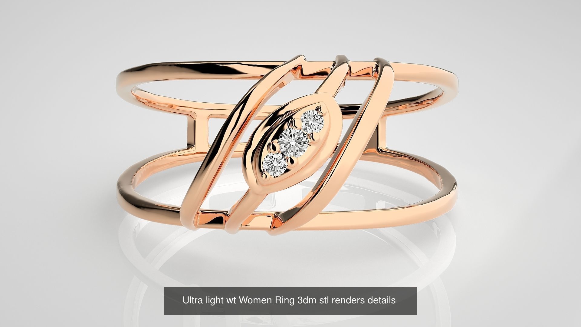 150 Ultra light wt minimalist Women Ring 3dm stl renders 3D Model Collection_43