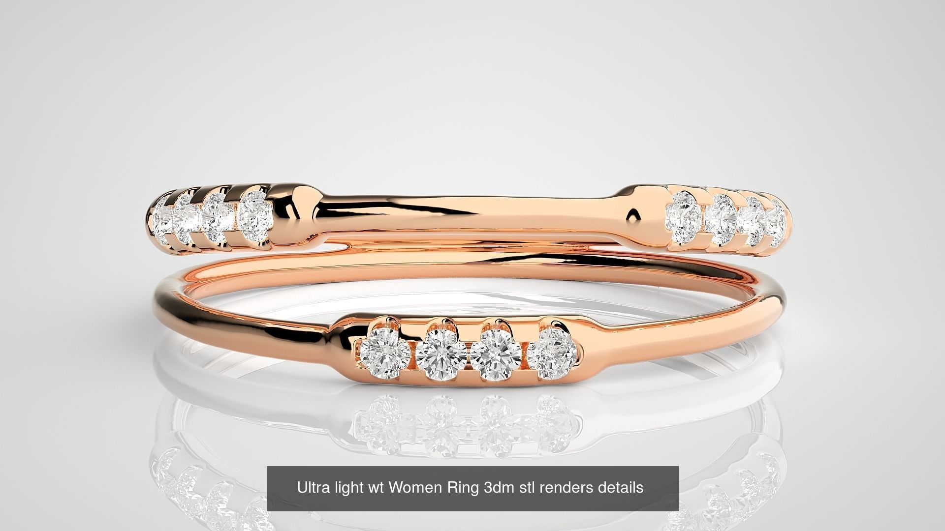 150 Ultra light wt minimalist Women Ring 3dm stl renders 3D Model Collection_15