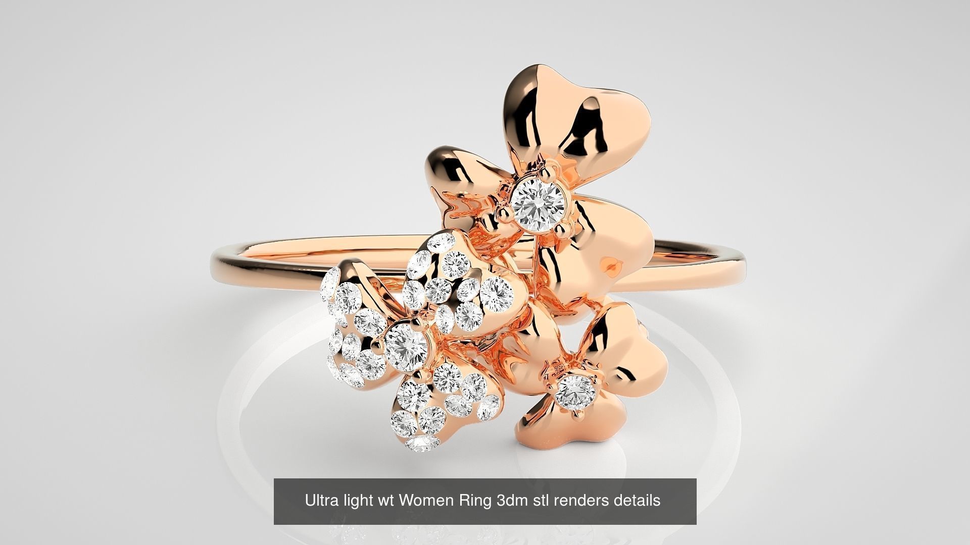 150 Ultra light wt minimalist Women Ring 3dm stl renders 3D Model Collection_45