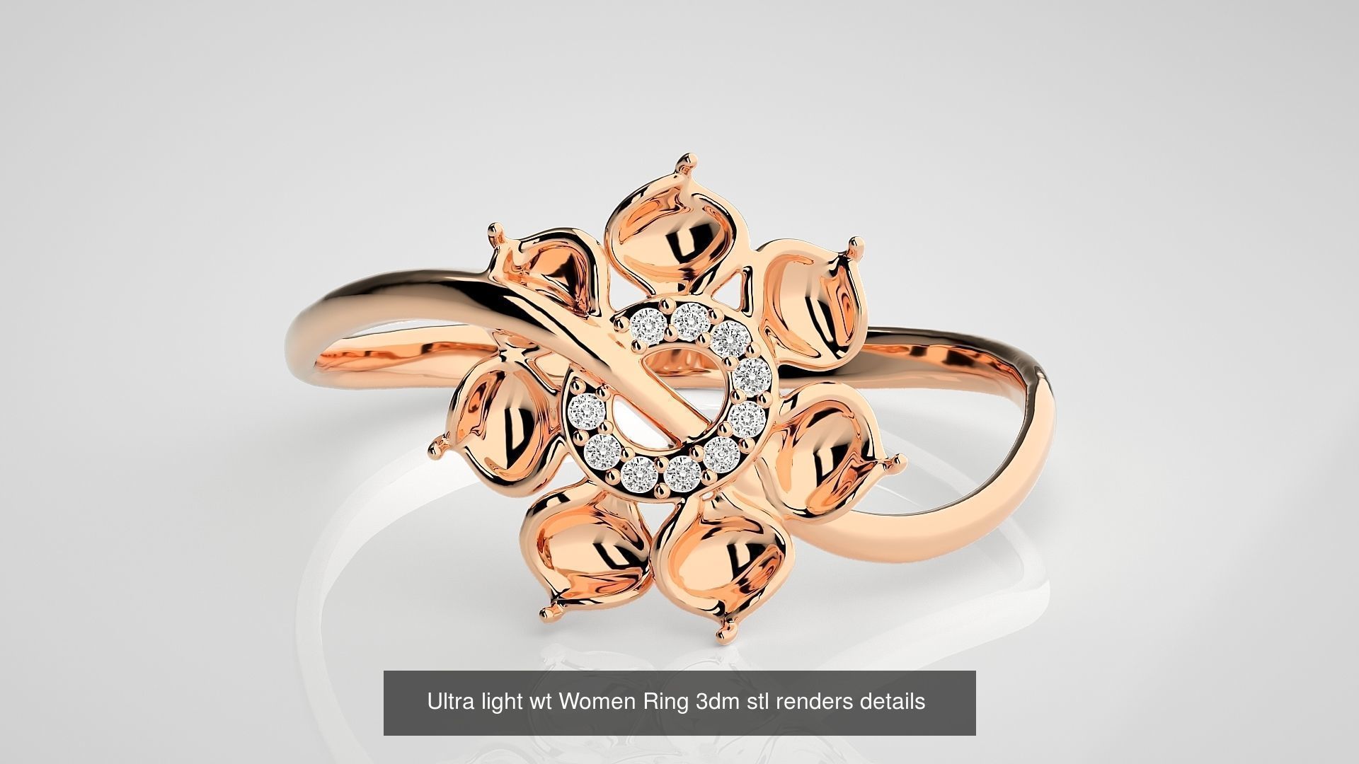 150 Ultra light wt minimalist Women Ring 3dm stl renders 3D Model Collection_92