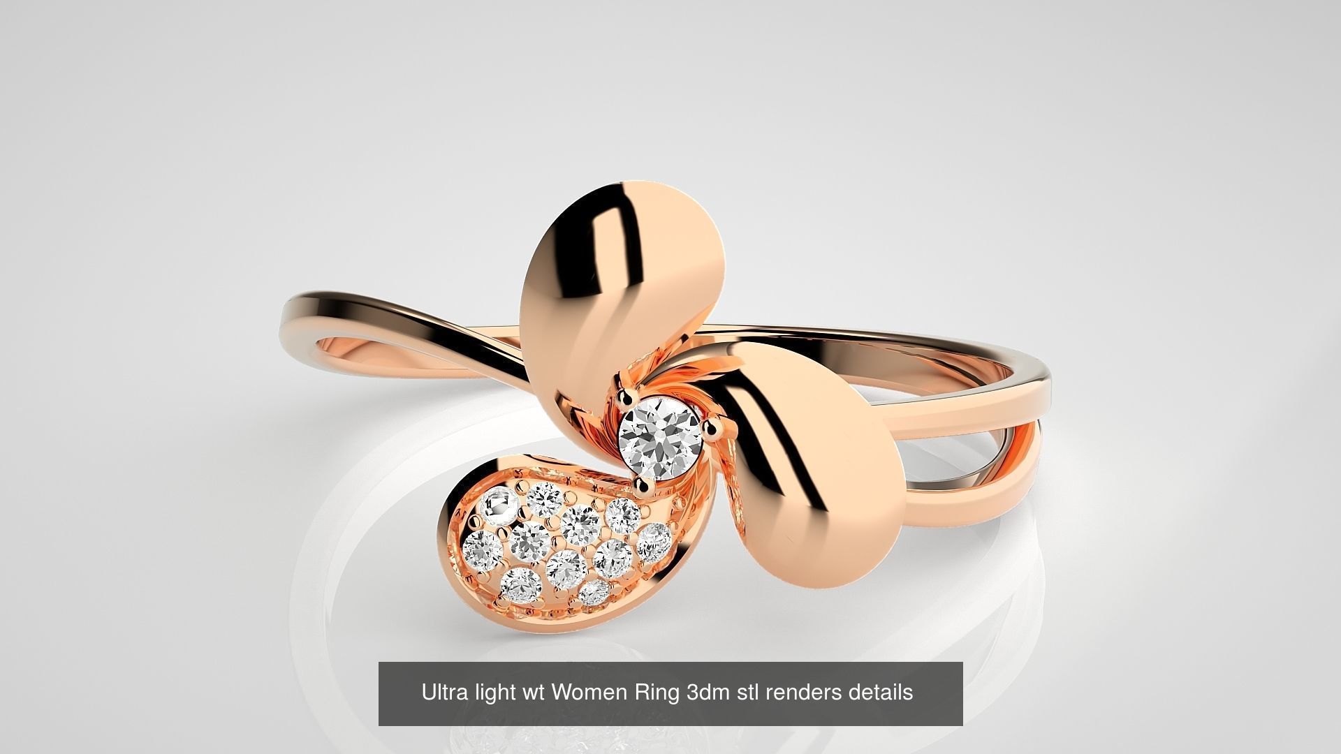150 Ultra light wt minimalist Women Ring 3dm stl renders 3D Model Collection_85