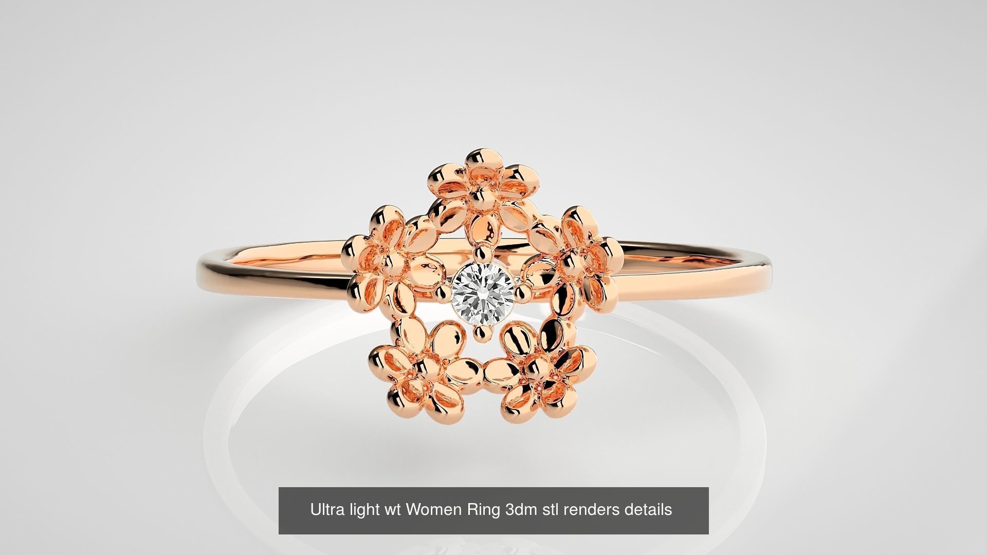 150 Ultra light wt minimalist Women Ring 3dm stl renders 3D Model Collection_126