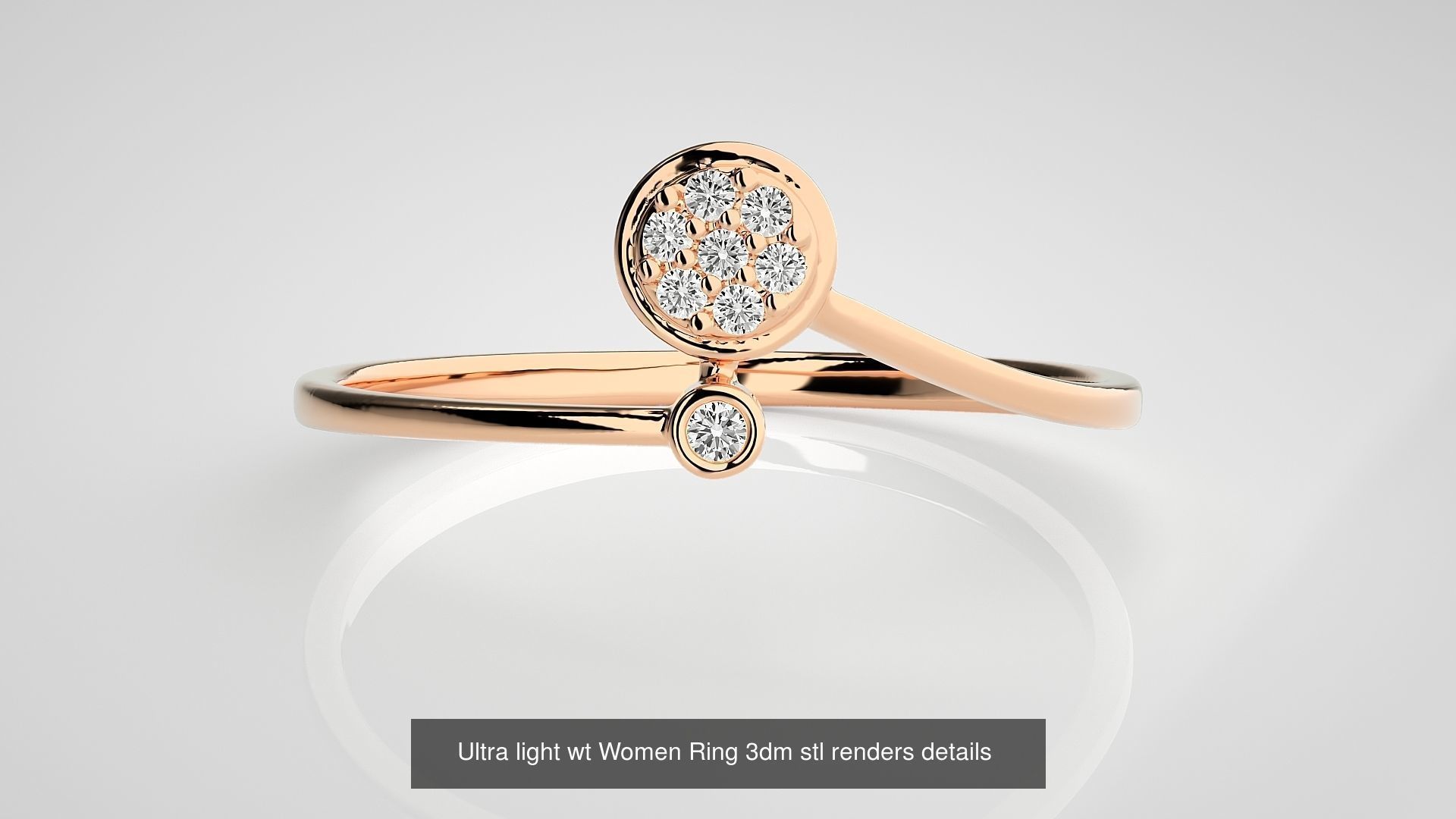 150 Ultra light wt minimalist Women Ring 3dm stl renders 3D Model Collection_44