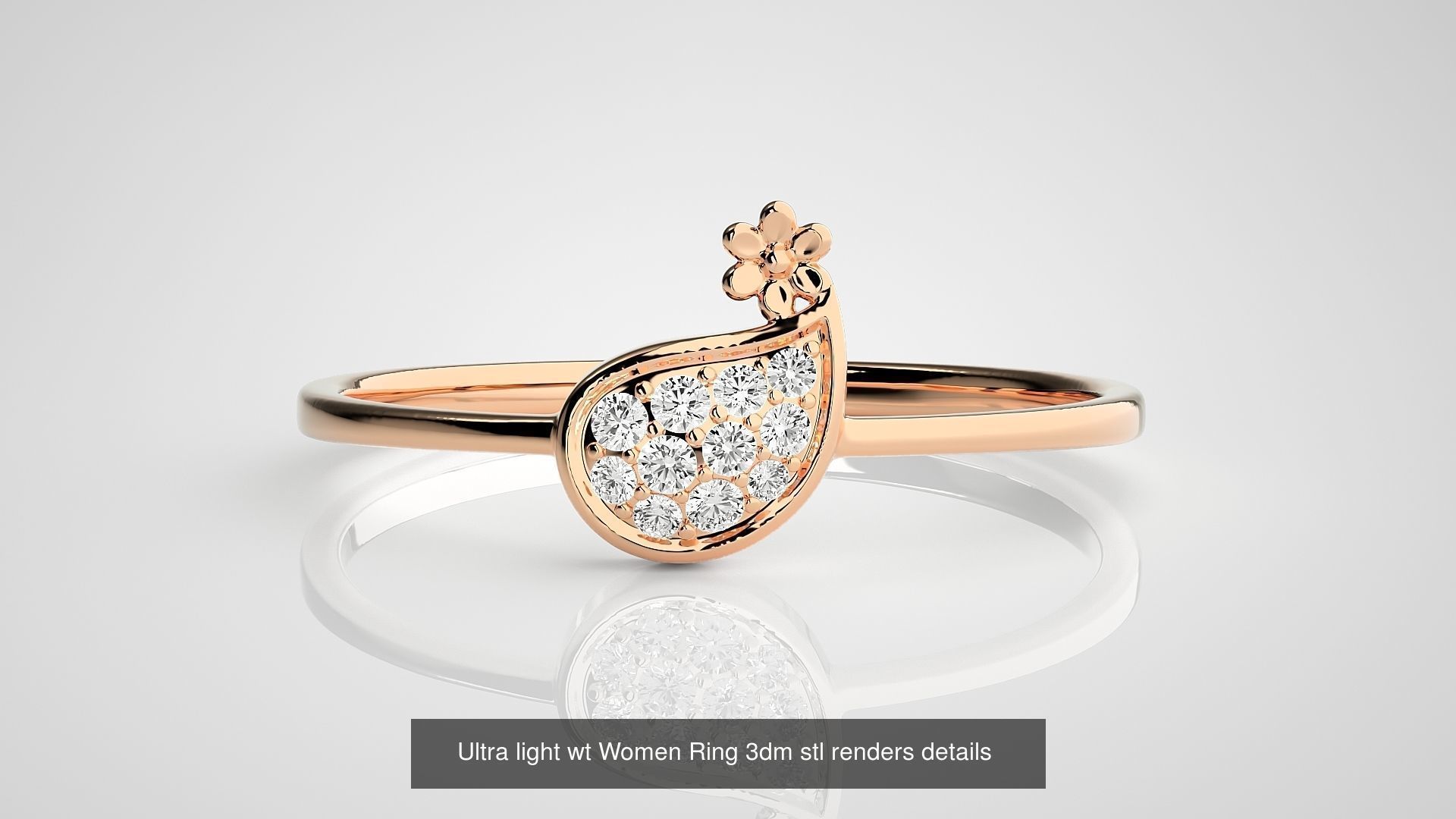 150 Ultra light wt minimalist Women Ring 3dm stl renders 3D Model Collection_82