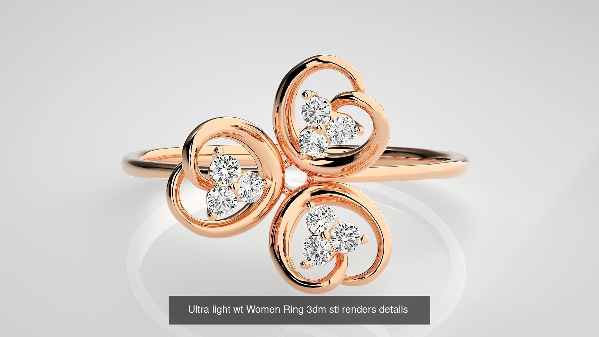 150 Ultra light wt minimalist Women Ring 3dm stl renders 3D Model Collection_117