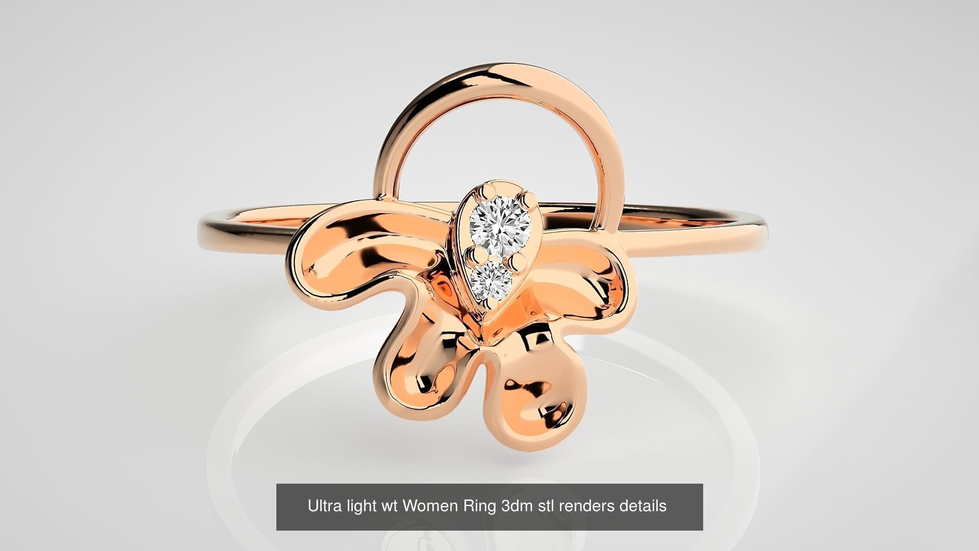 150 Ultra light wt minimalist Women Ring 3dm stl renders 3D Model Collection_140