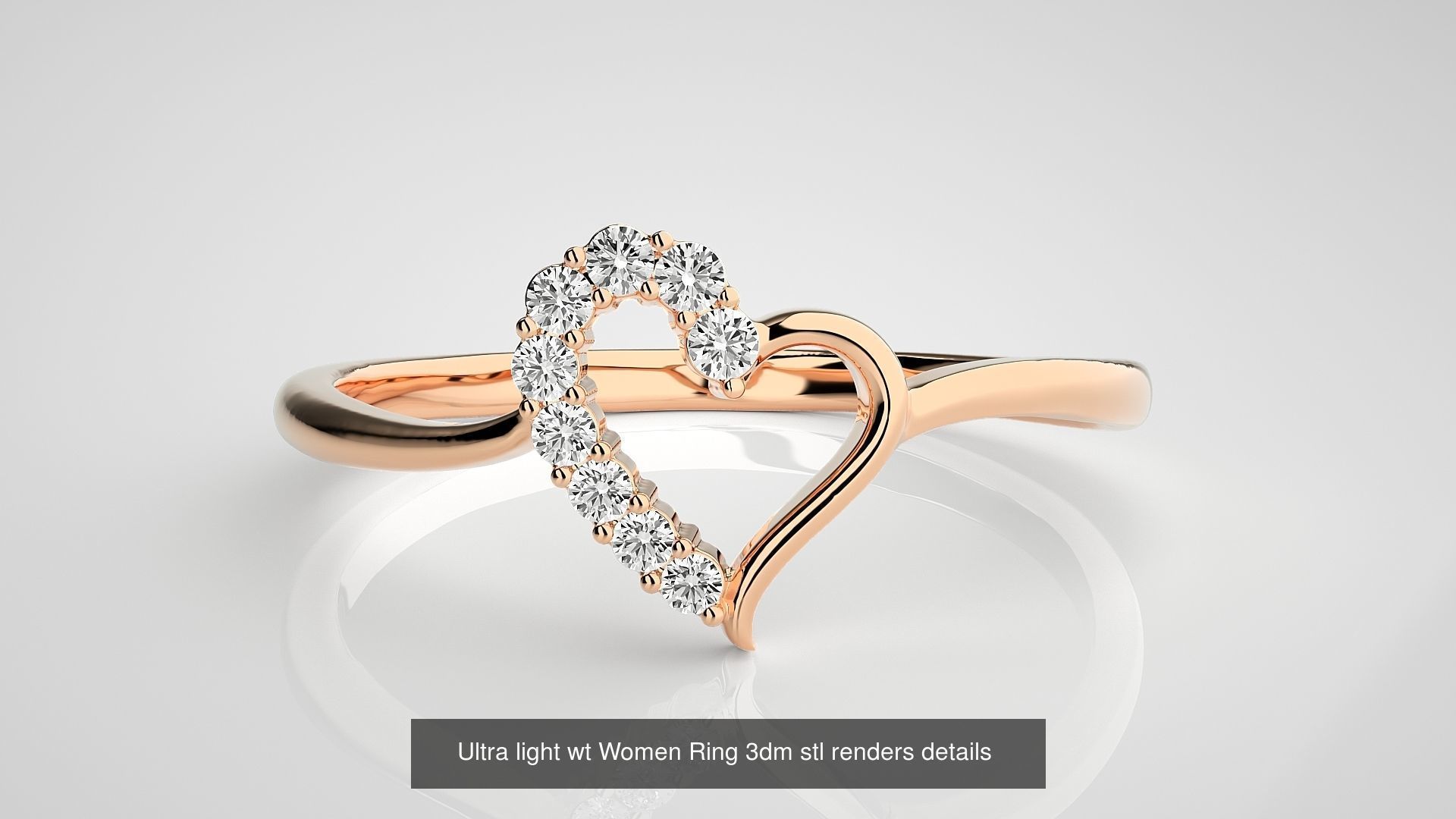 150 Ultra light wt minimalist Women Ring 3dm stl renders 3D Model Collection_37
