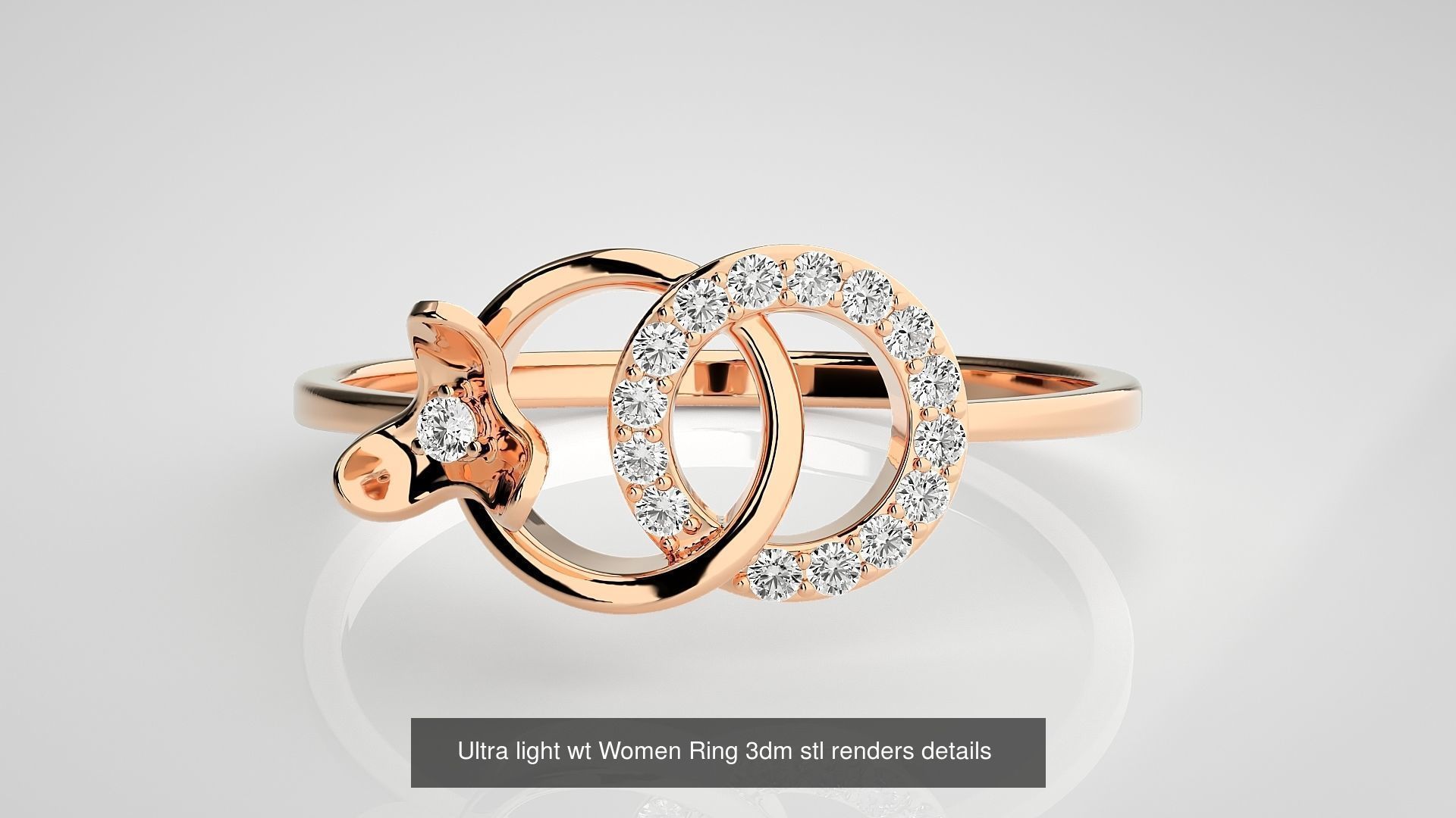 150 Ultra light wt minimalist Women Ring 3dm stl renders 3D Model Collection_132