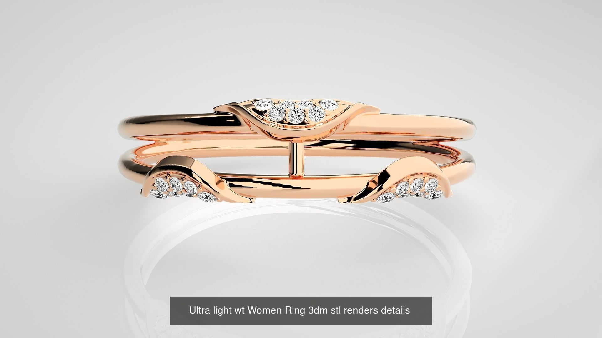 150 Ultra light wt minimalist Women Ring 3dm stl renders 3D Model Collection_13