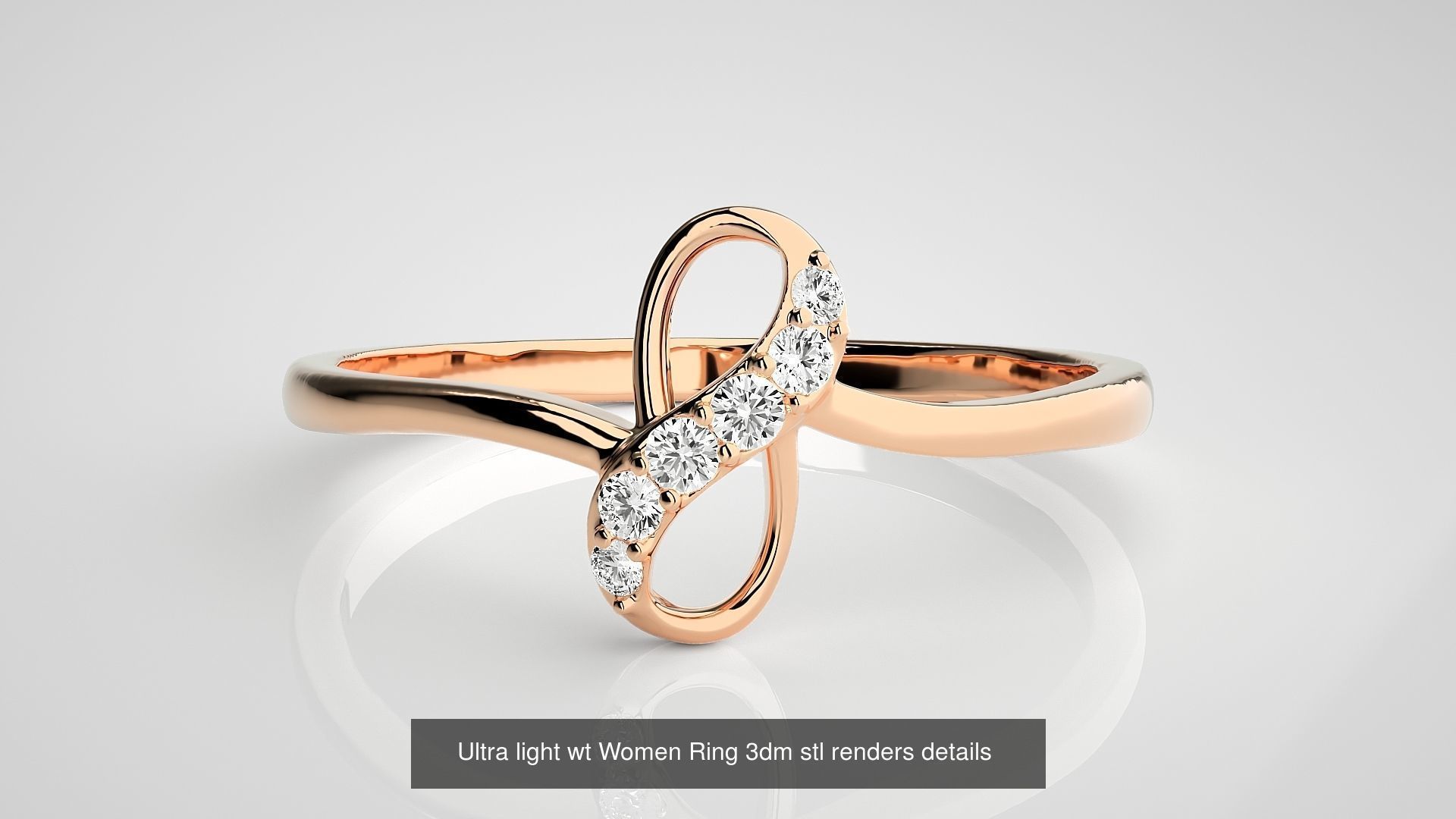 150 Ultra light wt minimalist Women Ring 3dm stl renders 3D Model Collection_35