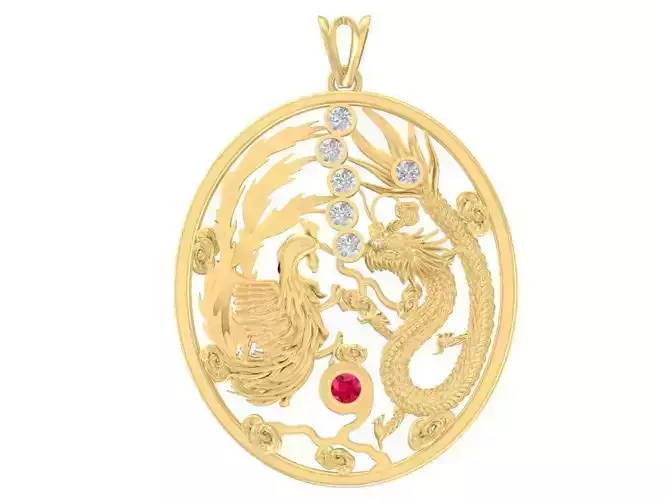 Luxury Chinese Dragon Gold Pendant 2790