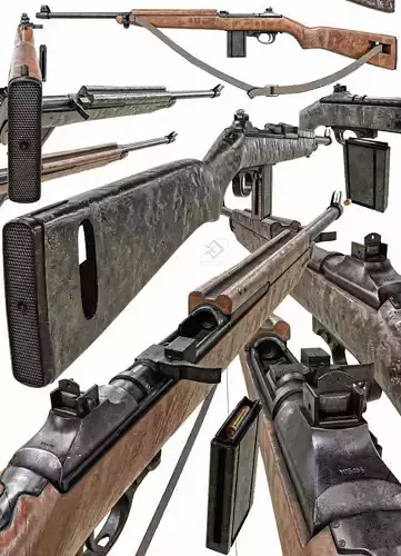 M1 Carbine Low-poly 3D model