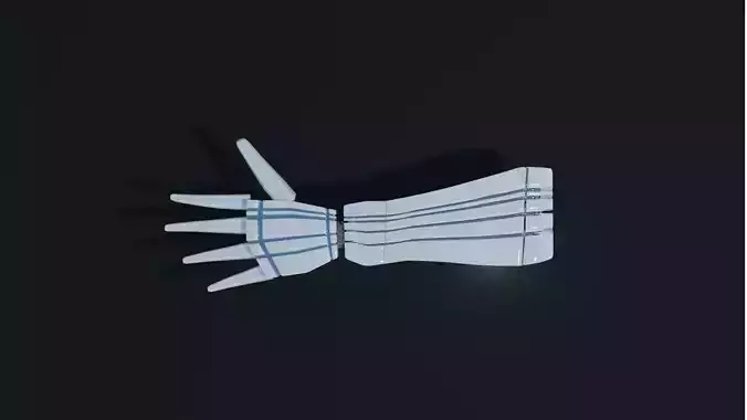 high poly robot hand