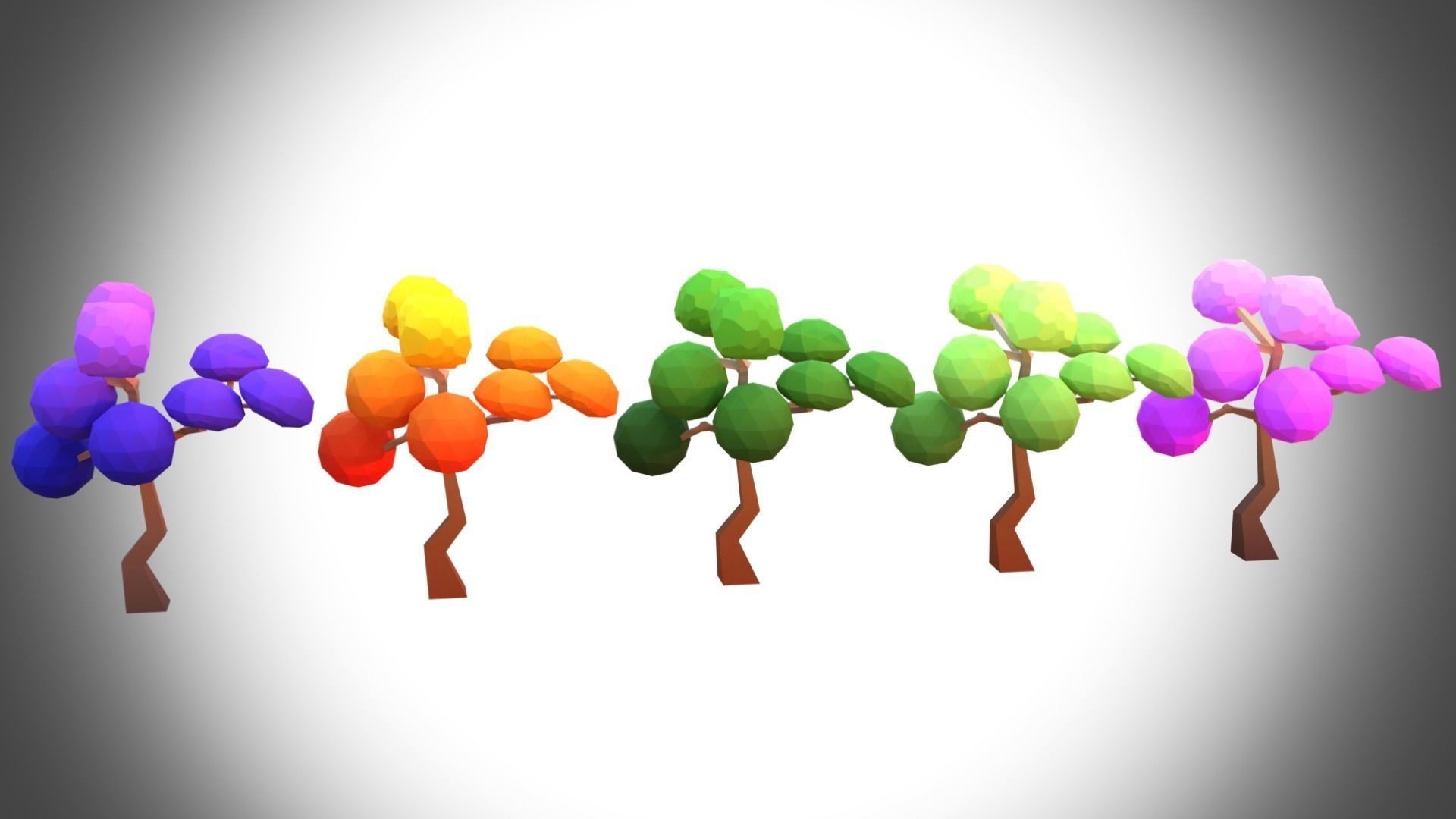 Low poly tree pack Low-poly 3D model_6