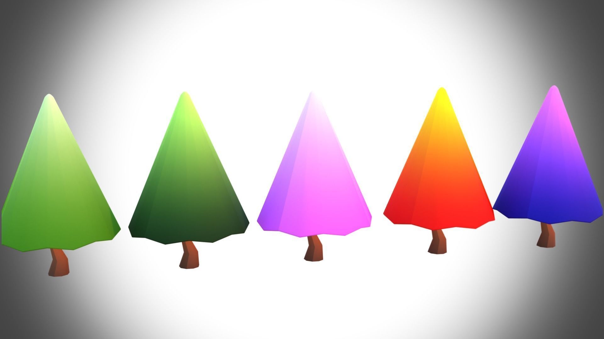 Low poly tree pack Low-poly 3D model_5
