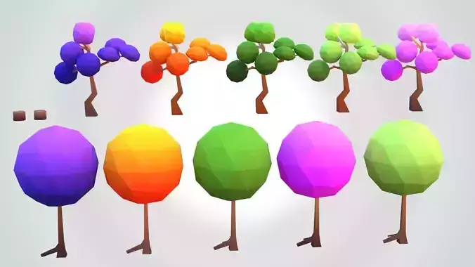 Low poly tree pack