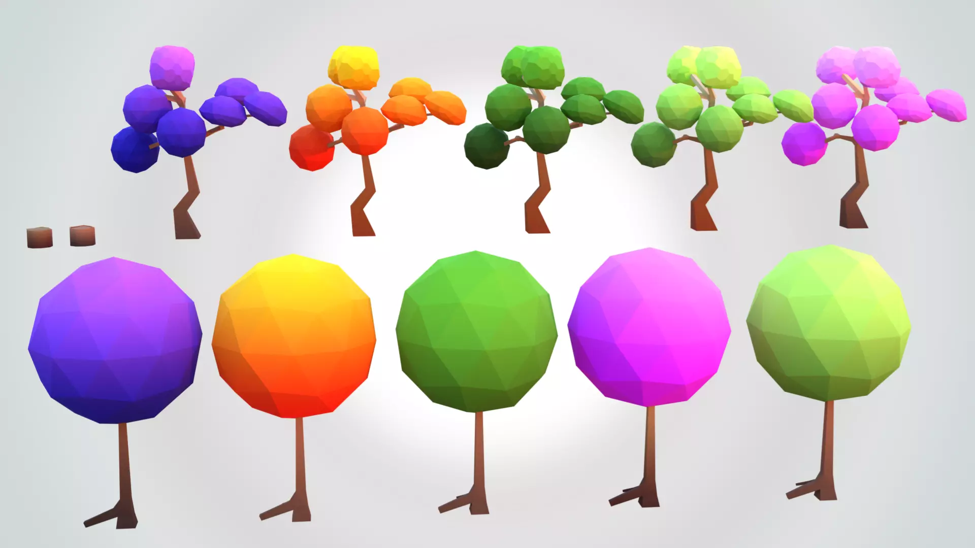 Low poly tree pack Low-poly 3D model_0