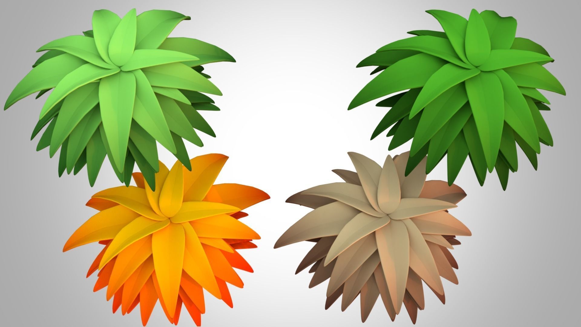 Low poly tree pack Low-poly 3D model_2