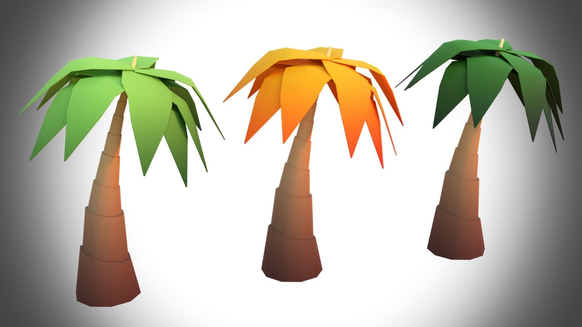 Low poly tree pack Low-poly 3D model_7
