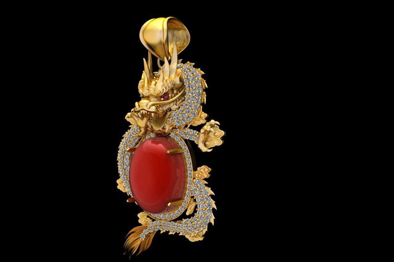  dragon pendants  3D print model_2