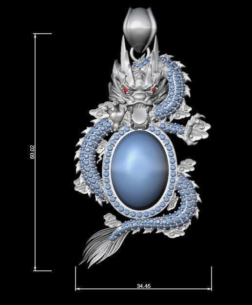  dragon pendants  3D print model_4