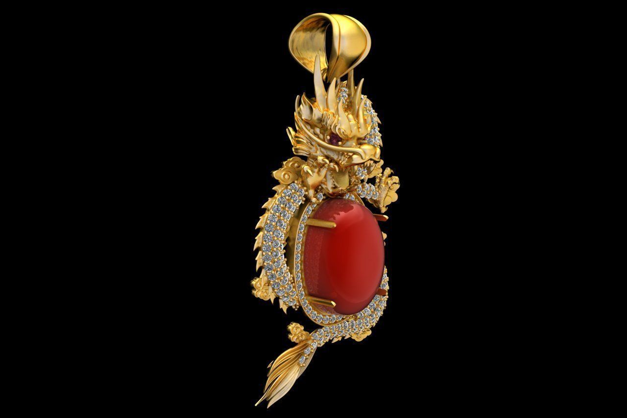  dragon pendants  3D print model_1