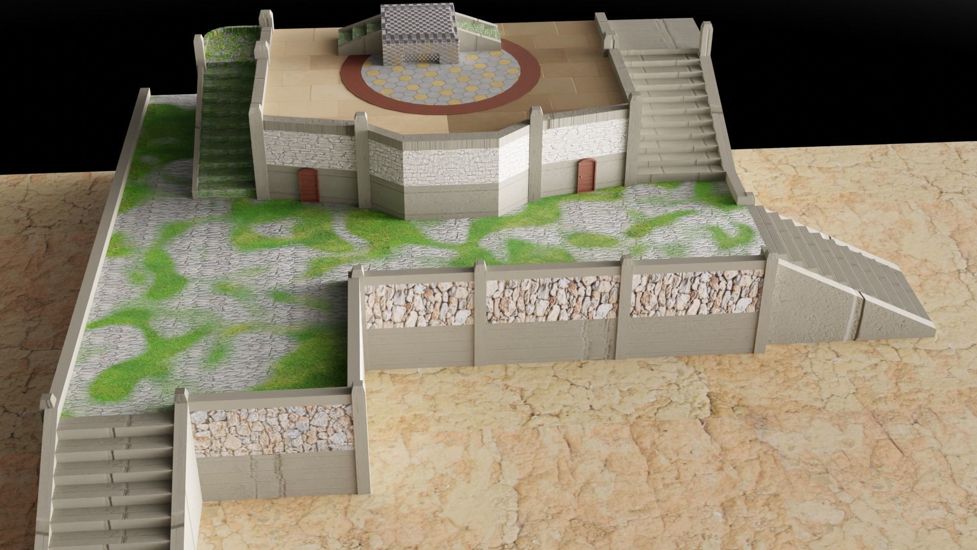 Game Map Design Low-poly 3D model_4